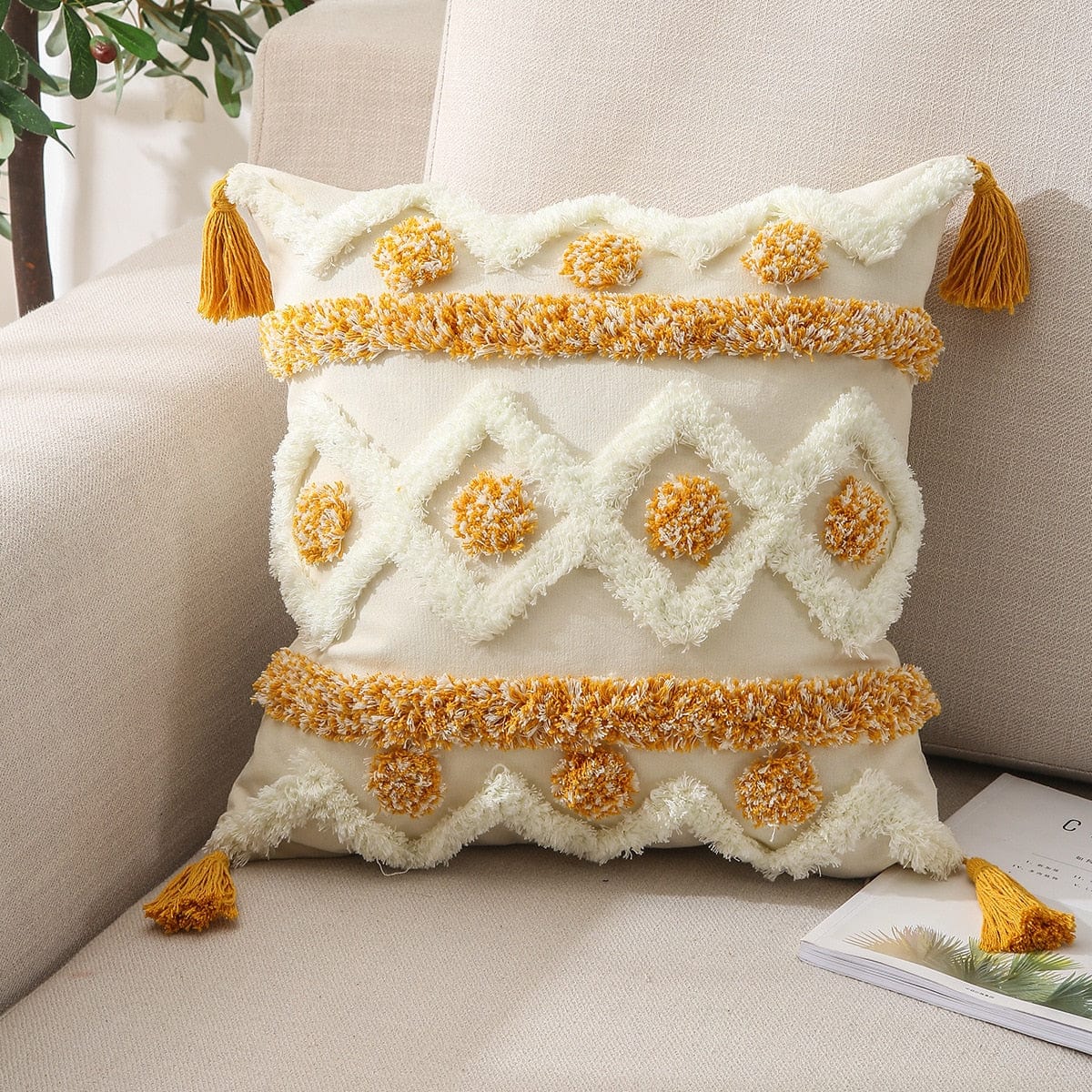 wickedafstore D Geometric Tufted Cushion Covers