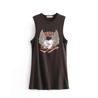 wickedafstore Dancing Outlaw Graphic Tank Top