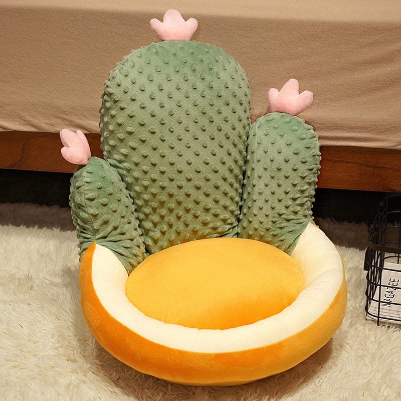 wickedafstore Deep green Cactus Shaped Chair Cushion