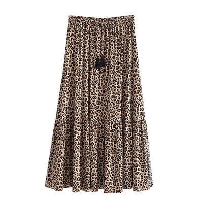 wickedafstore Deep leopard / S Fedora Boho Maxi Skirt