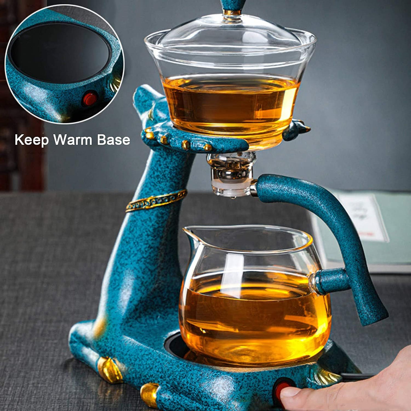 wickedafstore Deer Teapot + Heating Base Deer Tea Infuser Pot