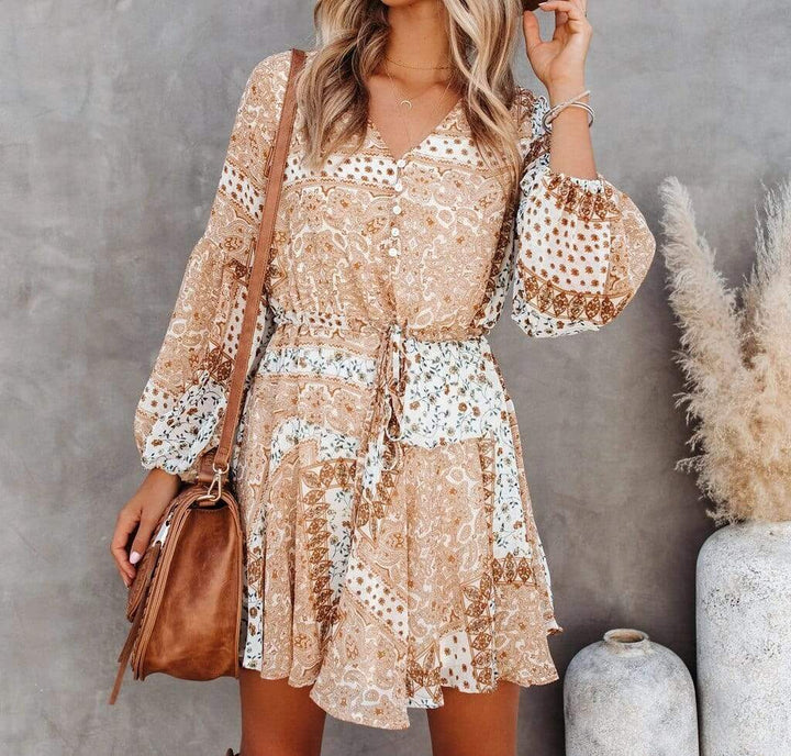 Vintage floral mini dress hot sale