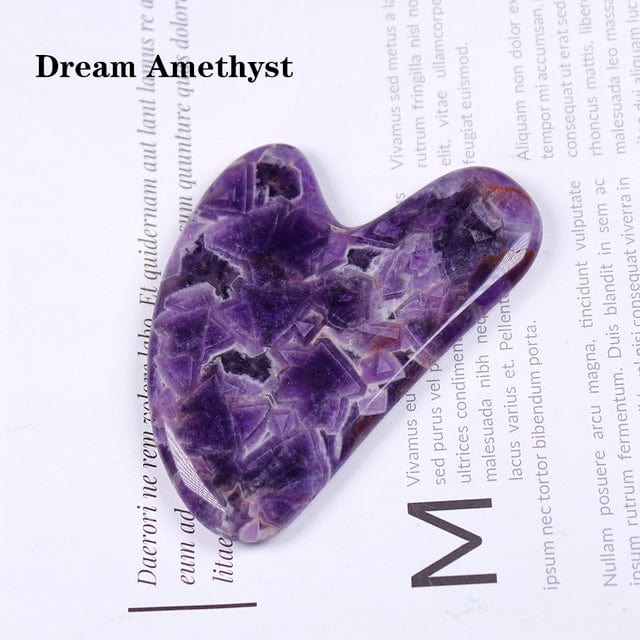 wickedafstore Dream amethsyt Gua Sha Heart Shaped Crystal Quartz