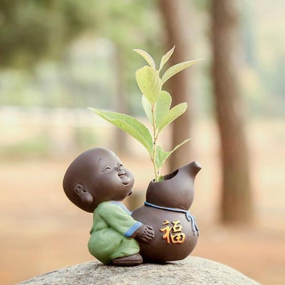 wickedafstore E Cute Baby Buddha Flower Pot