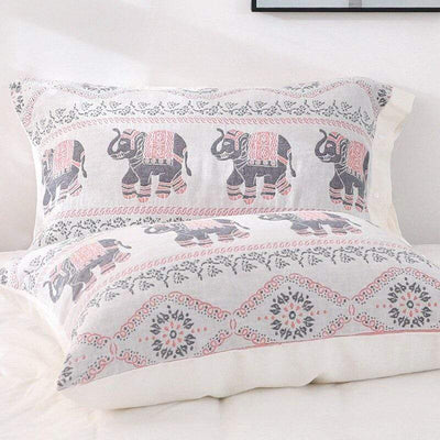 wickedafstore Elephants Pattern Pillow Cover