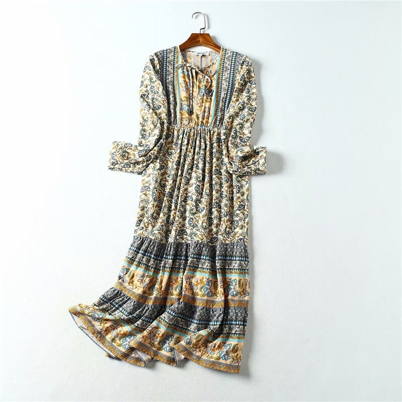 elin maxi dress Elin Long Sleeve Boho Maxi Dress
