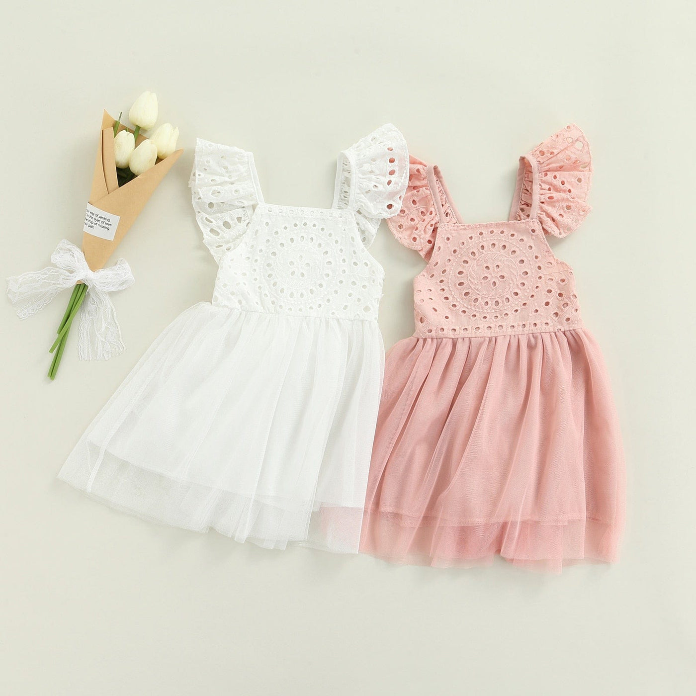 wickedafstore Emma Lace Tutu Baby Girl Dress