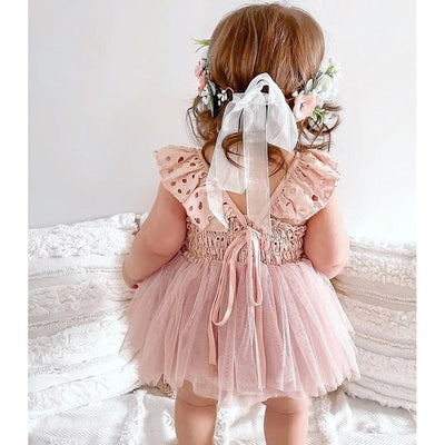 wickedafstore Emma Lace Tutu Baby Girl Dress