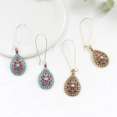 wickedafstore Erida Boho Tear Drop Earrings