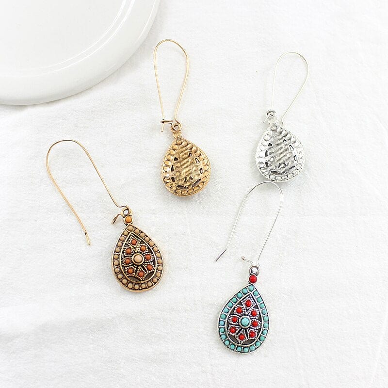 wickedafstore Erida Boho Tear Drop Earrings