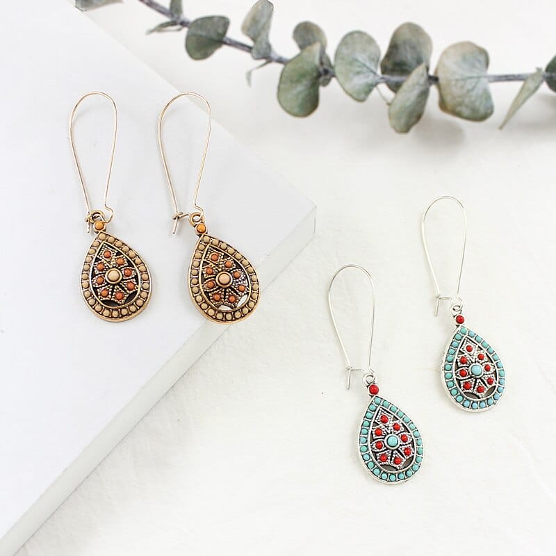 wickedafstore Erida Boho Tear Drop Earrings