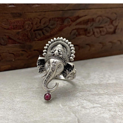 wickedafstore Ethnic Elephant Vintage Ring