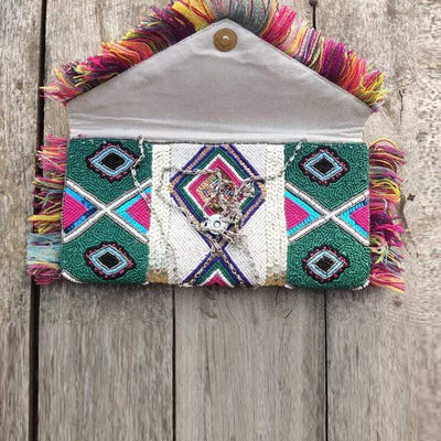 wickedafstore Ethnic Embroidery Clutch Bag