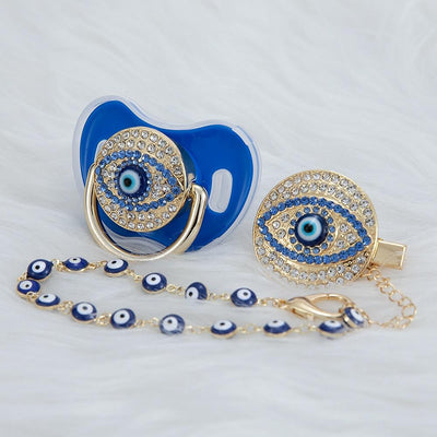 wickedafstore Evil Eye Pacifier and Clip Set