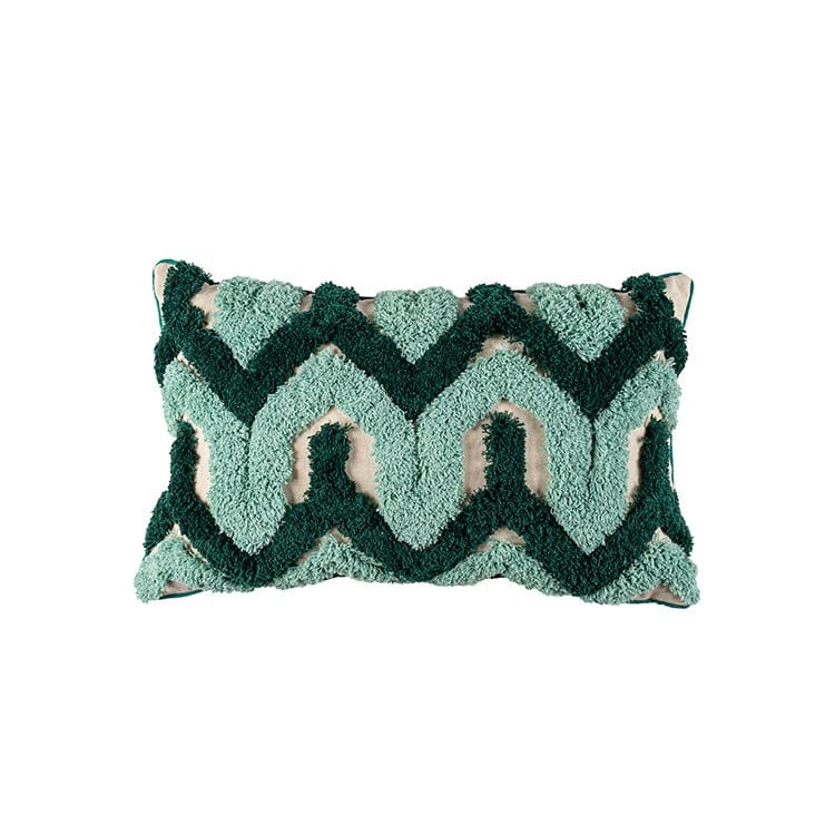 wickedafstore F Handmade Green Tufted Pillow Cover