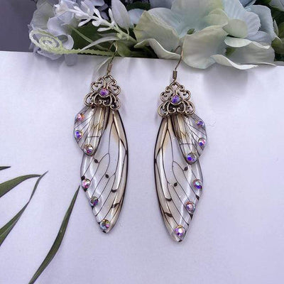 wickedafstore Fairy Wing Statement Earrings