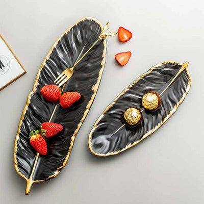 wickedafstore Feather Shape Plate