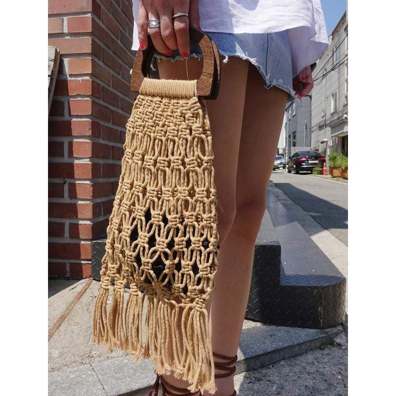 wickedafstore Fia Handmade Woven Rope Bag