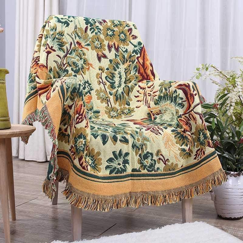 Floral Double-faced Throw