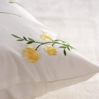 wickedafstore Floral Embroidered Cushion Cover