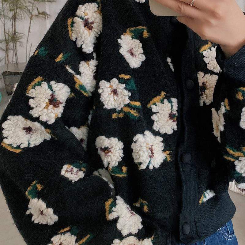 wickedafstore Floral Fleece Jacket