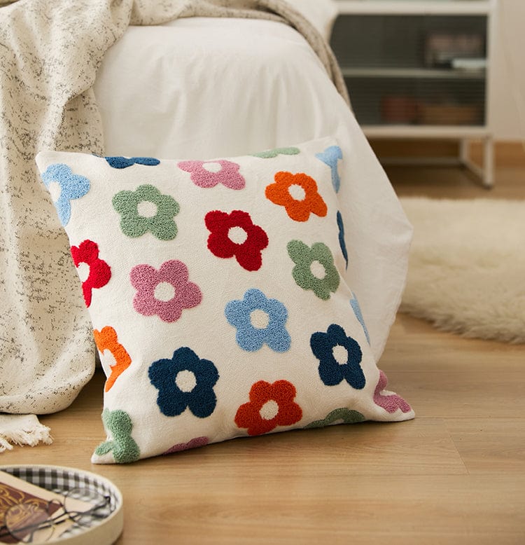 wickedafstore Floral Square Cushion
