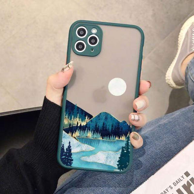 wickedafstore for iphone XR / green Scenery 5 Hand Painted Landscape Phone Case