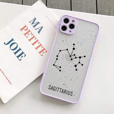 wickedafstore for SE 2020 / purple SAGITTARIUS Twelve Constellations Phone Cases For iPhone X XR XS Max Case For iPhone 8 6s 7 Plus SE 2020 11 12 Pro Max Mini Hard Back Cover