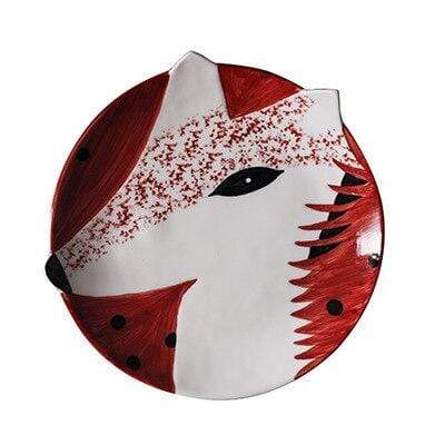 wickedafstore Fox / 6 Inches Hand Painted Animal Ceramic Plates