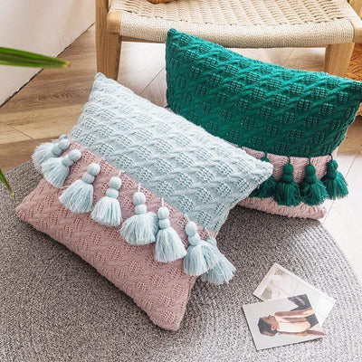 Freya Tasseled Knit Cushions - wickedafstore