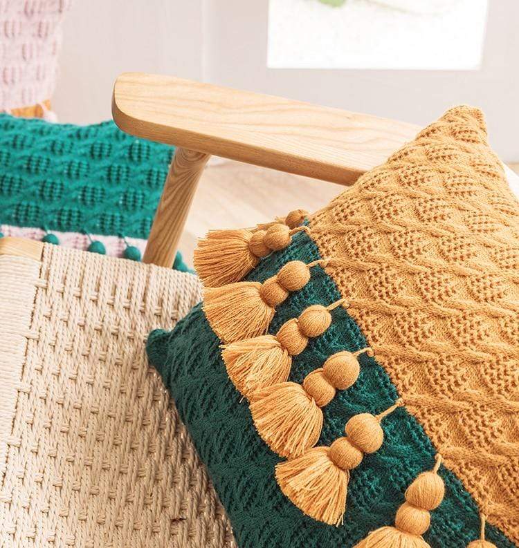 Freya Tasseled Knit Cushions