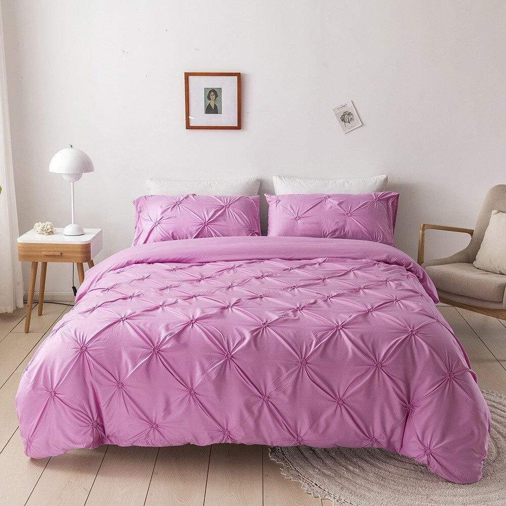 wickedafstore Fuchsia / 230x260cm/90.5"x102.3" Felix Elegant Bedding Set 3pcs