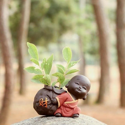 wickedafstore G Cute Baby Buddha Flower Pot