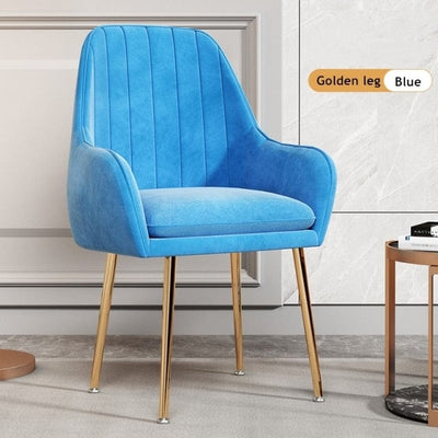 wickedafstore Gold Blue Amaia Velvet Arm Chair