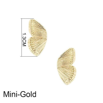 wickedafstore Gold Butterfly Wings Earrings