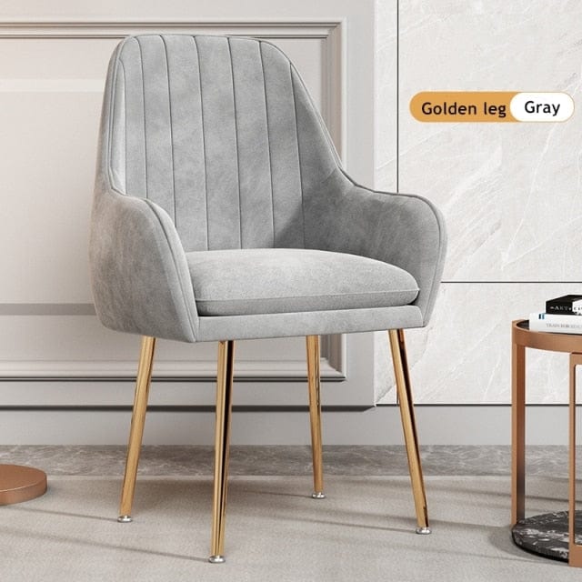 wickedafstore Gold Gray Amaia Velvet Arm Chair