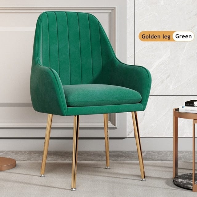 wickedafstore Gold Green Amaia Velvet Arm Chair