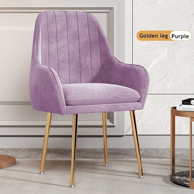 wickedafstore Gold Purple Amaia Velvet Arm Chair
