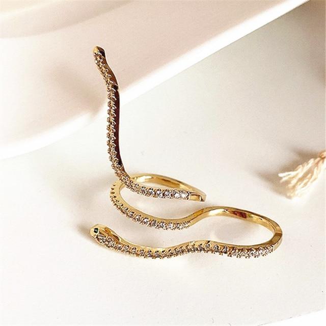wickedafstore Gold Splendid Snake Shape Ring