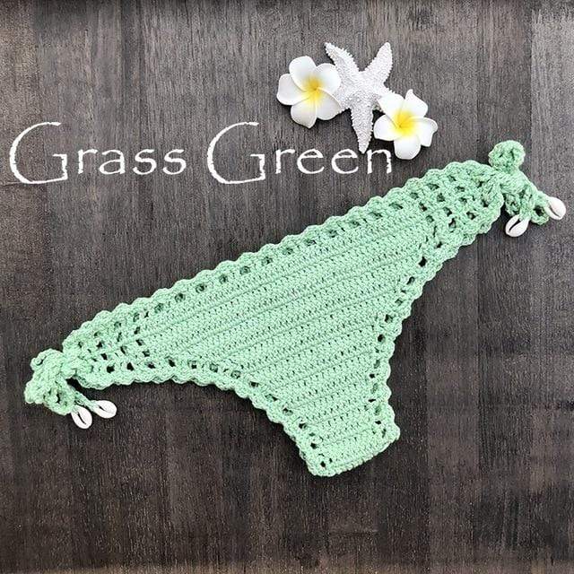 wickedafstore Grass Green / S Dylla Crochet Bikini Bottom