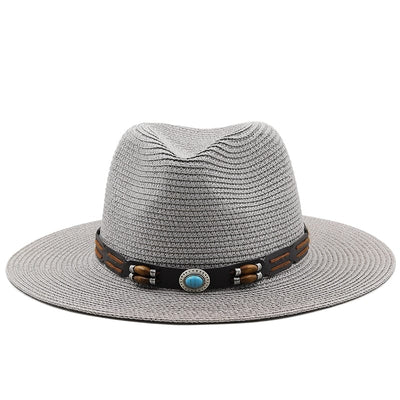 wickedafstore Gray / 56-58CM Winifred Panama Fedora Straw Hat
