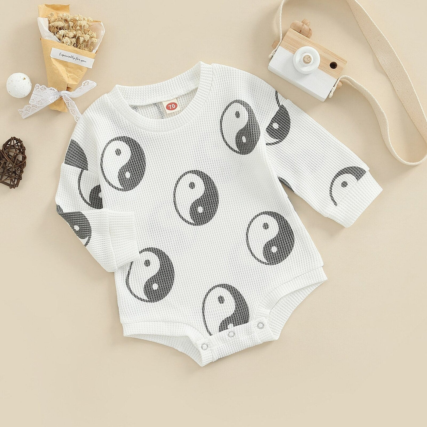 wickedafstore Gray / 6M Yin And Yang Newborn Baby Outfit