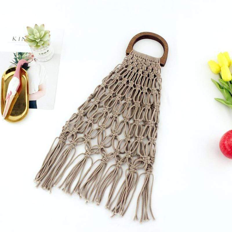 wickedafstore Gray Fia Handmade Woven Rope Bag