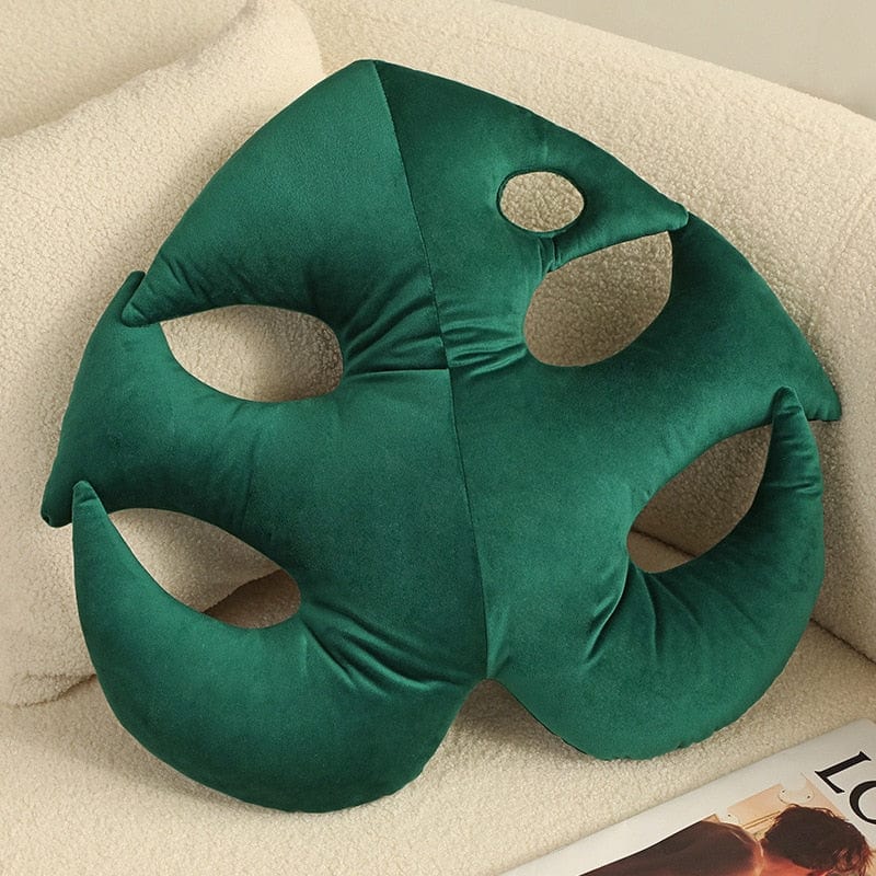 wickedafstore Green Monstera Leaf Plush Pillow