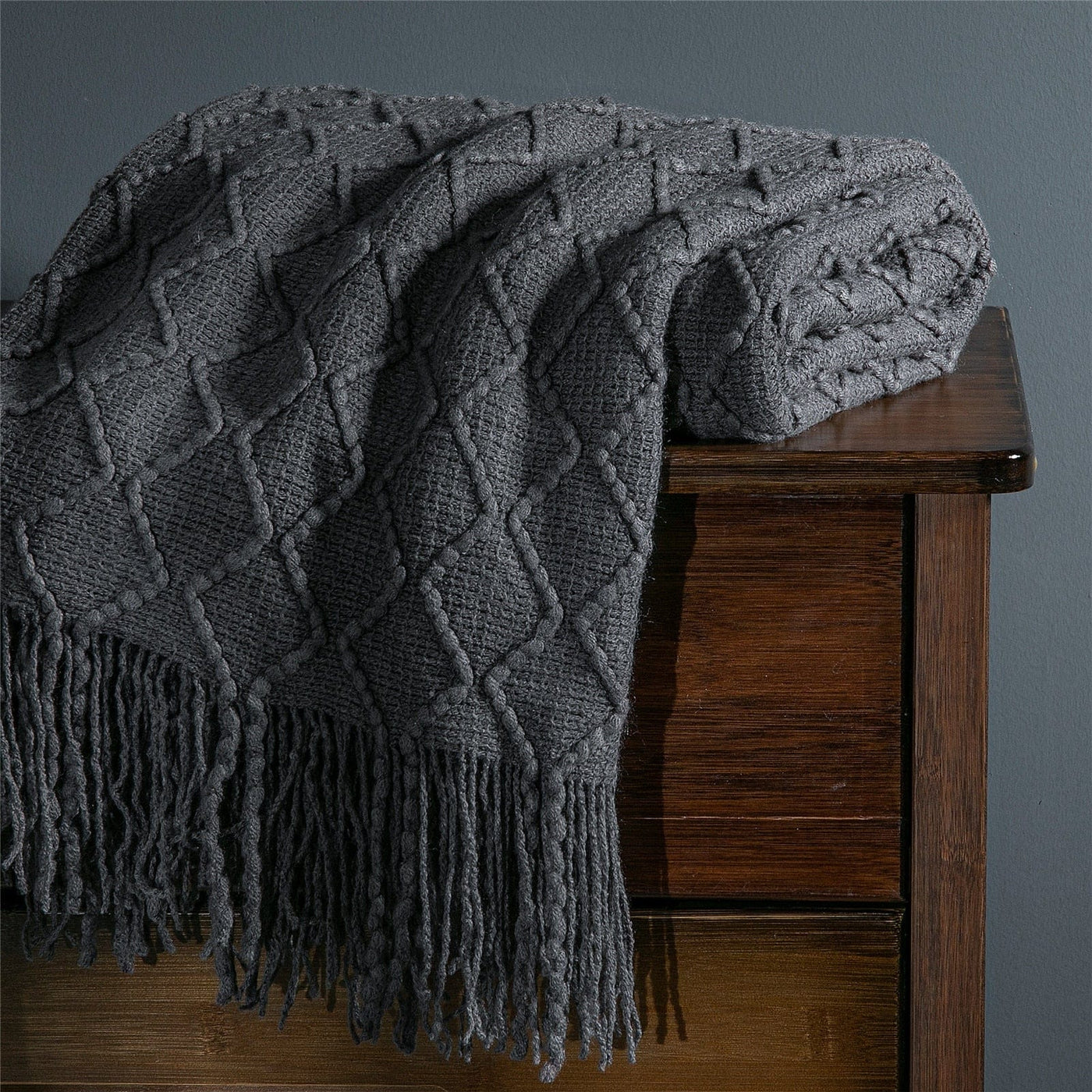wickedafstore Grey / 130cm x 150cm/51.18'' x 59'' Electra Knitted Blanket