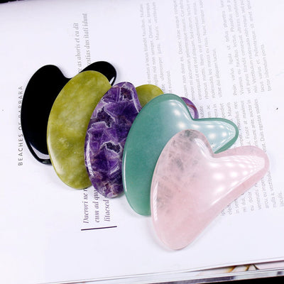 wickedafstore Gua Sha Heart Shaped Crystal Quartz