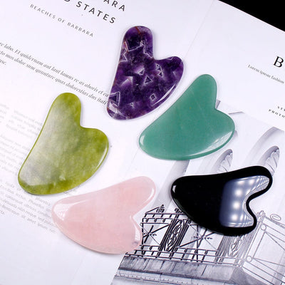 wickedafstore Gua Sha Heart Shaped Crystal Quartz