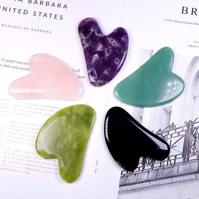 wickedafstore Gua Sha Heart Shaped Crystal Quartz