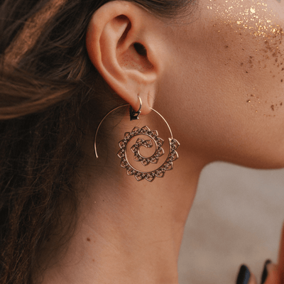 wickedafstore Gypsy Tribal Swirl Earrings