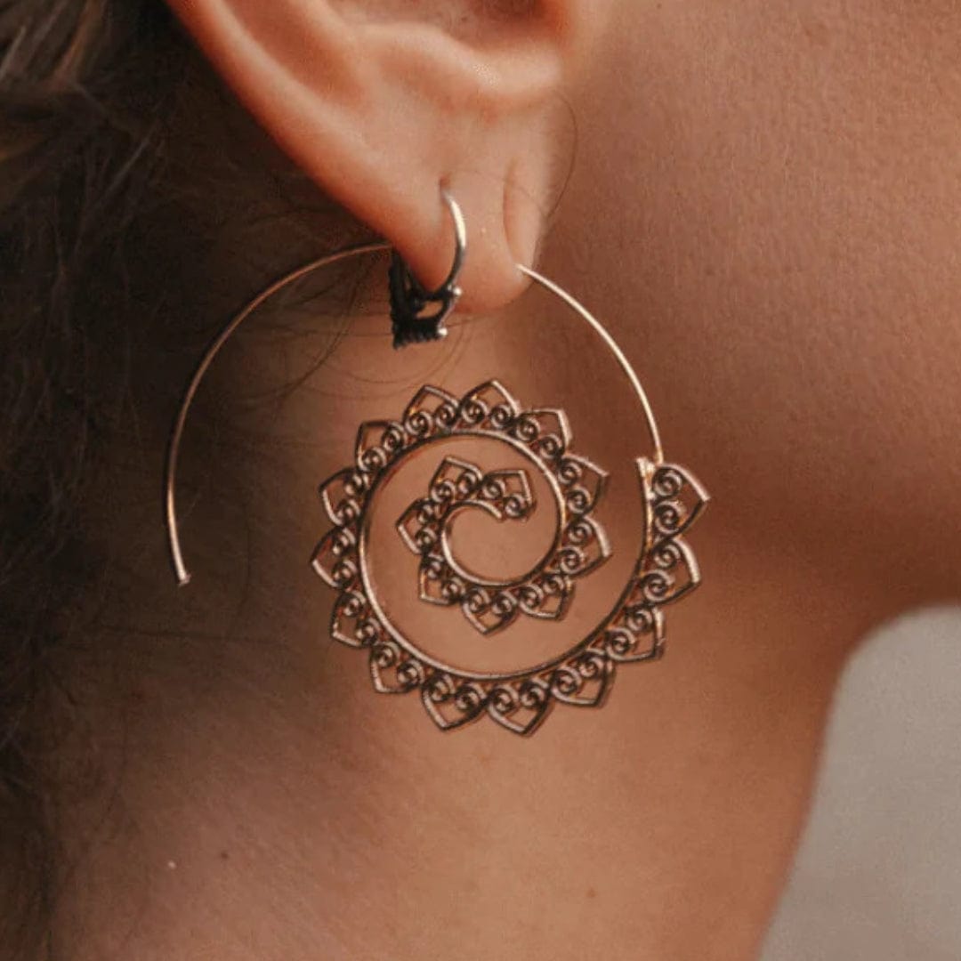 wickedafstore Gypsy Tribal Swirl Earrings